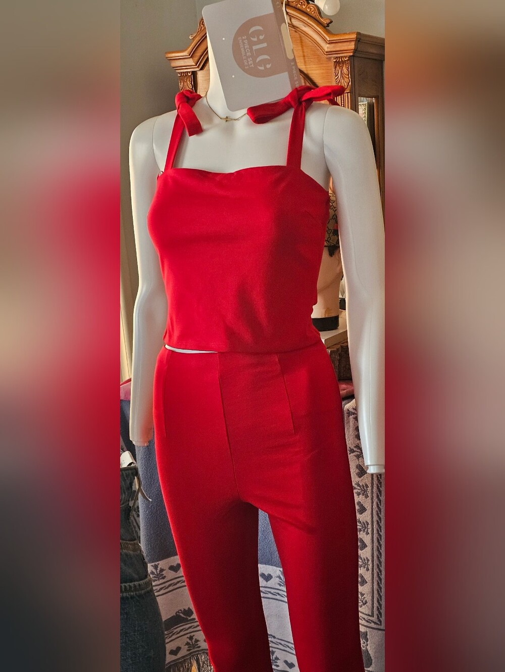 โ๏ธ GLG Sleeveless Red ๐ด Two-Piece Classic Women's Matching Set NWT โ๏ธ
